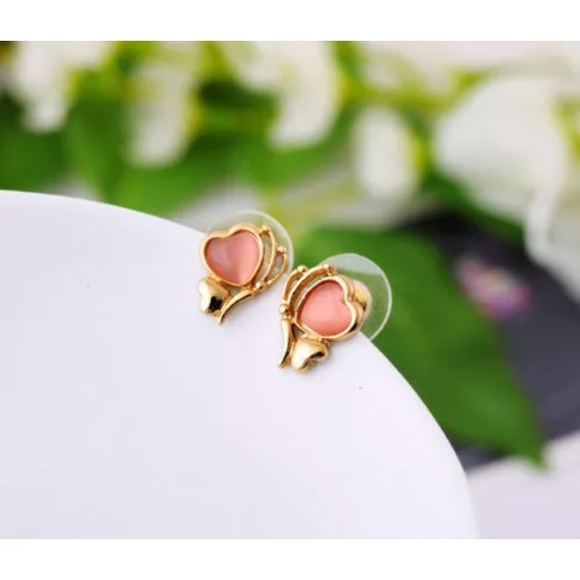 Women Jewerly Earrings Gold Butterfly Vintage - Picture 1 of 3